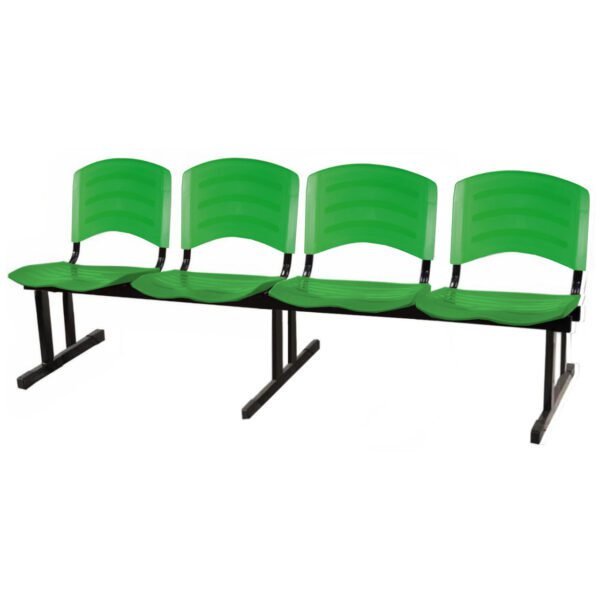 Cadeira Longarina PLASTICA 4 Lugares Cor VERDE - 33099