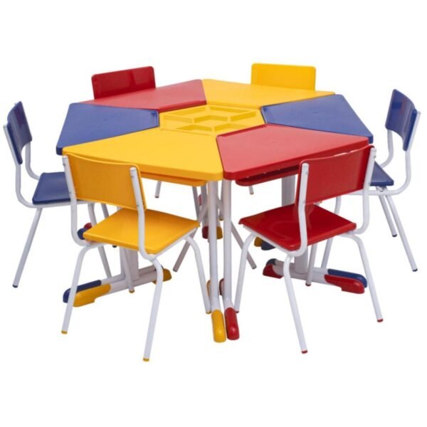 Conjunto HEXAGONAL Mesas e Cadeiras - 02 A 06 anos - INFANTIL - 41098