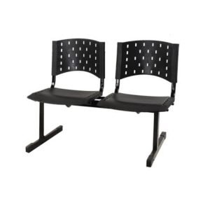 Longarina PLÁSTICA 02 Lugares - Cor PRETA 33071