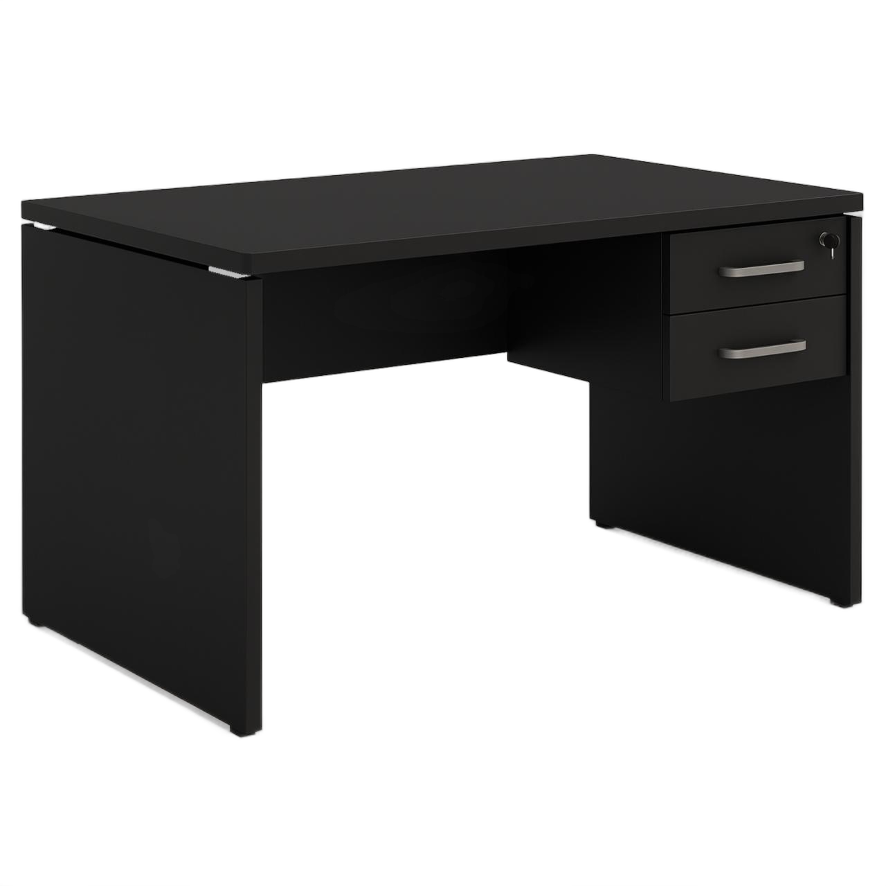 Mesa Escritório 1,20x0,60m - C/ Gavetas - PRETO/PRETO - 26020